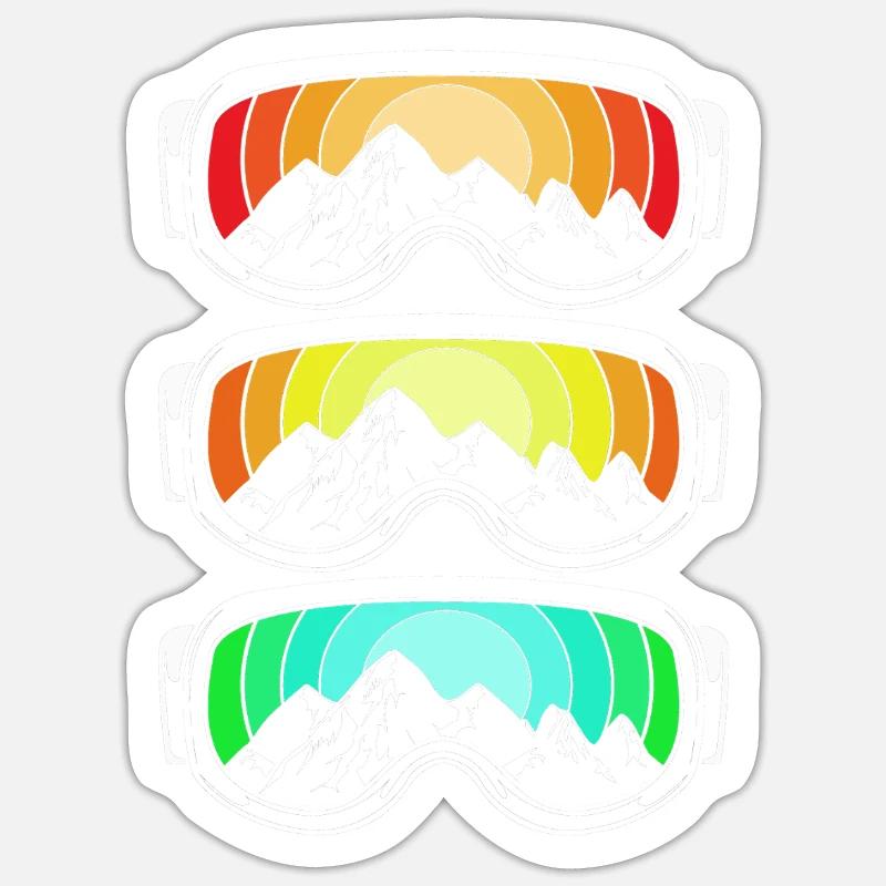 Ski Skiurlaub - Sticker Größe S (10 x 10 cm) - Mattweiß