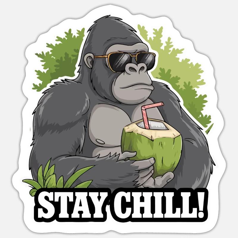 RESTEZ COOL - Sticker taille S (10 x 10 cm) - blanc mat