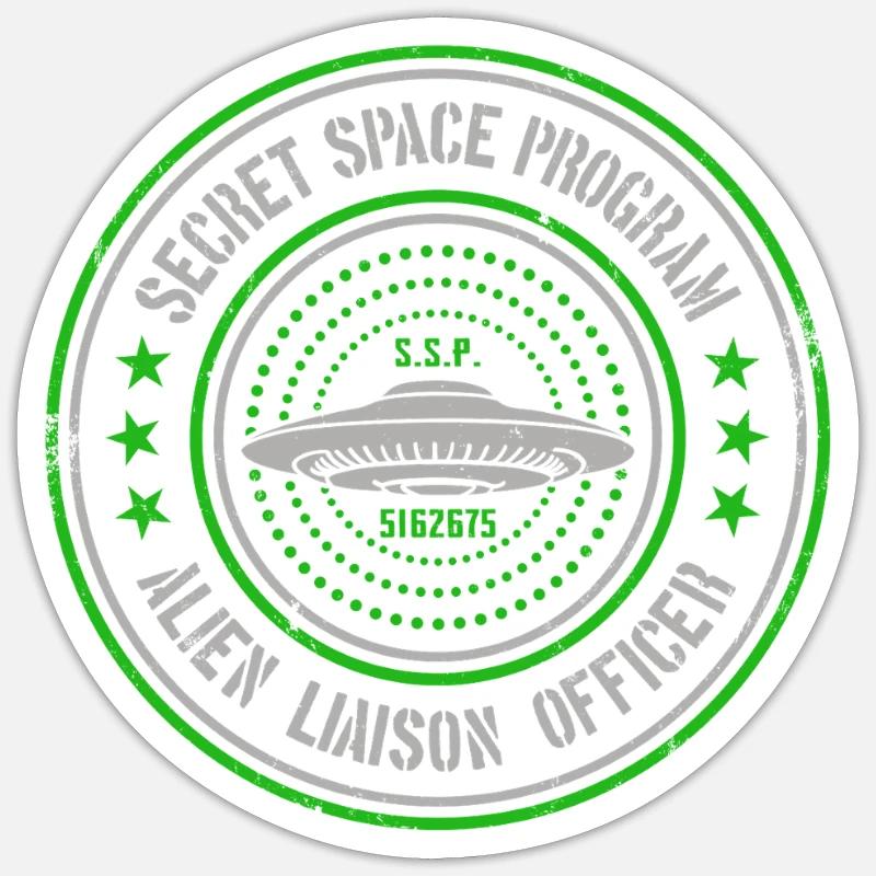 Geheimes Raumfahrtprogramm | UAPs Alien Liaison Officer Sticker Größe S (10 x 10 cm)