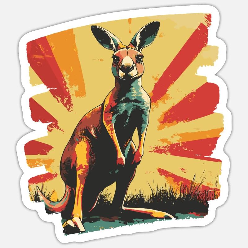 Kangaroo - Sticker size S (10 x 10 cm) - white matte