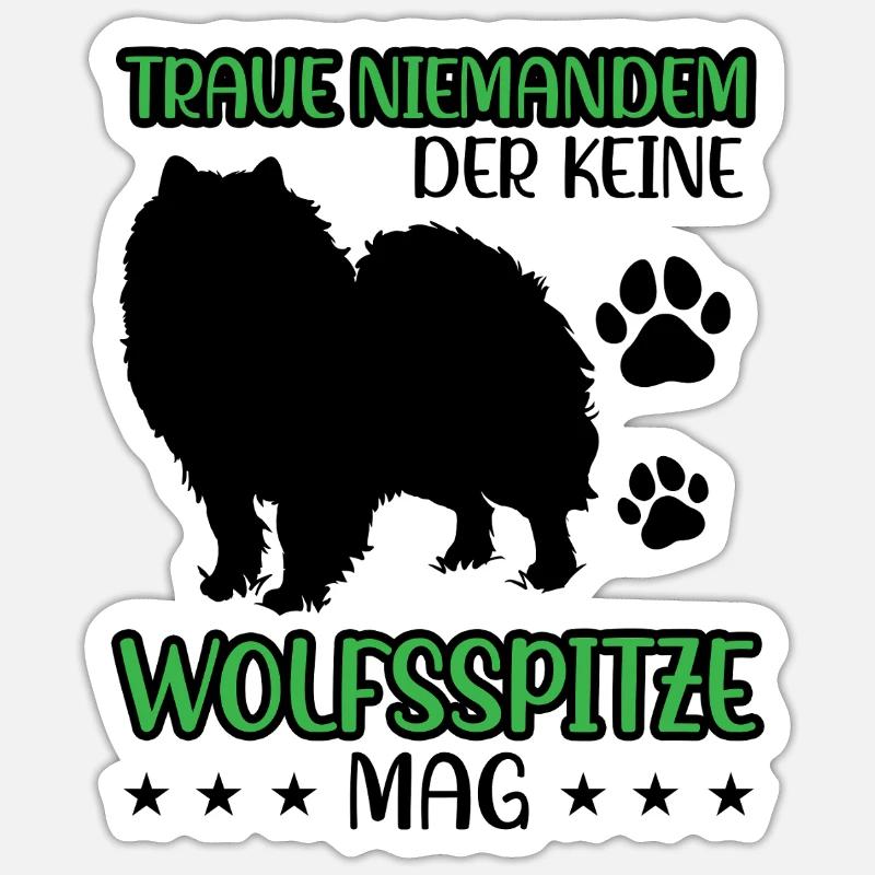 Wolfspitz don't trust Keeshond - Sticker size S (10 x 10 cm) - white matte