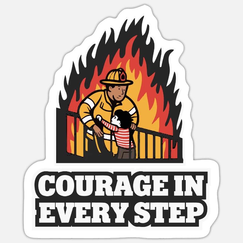FIREFIGHTERS RESCUING PEOPLE Sticker size S (10 x 10 cm)