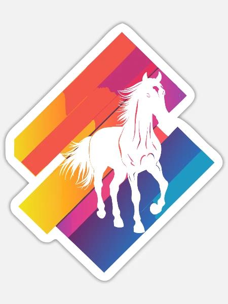 Pferd Pferdekopf Hufe - Sticker Größe S (10 x 10 cm) - Mattweiß