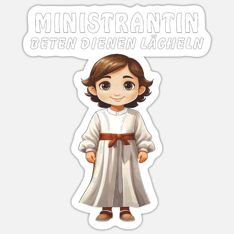 ALTAR SERVER PRAYING SERVING SMILE Sticker size S (10 x 10 cm)