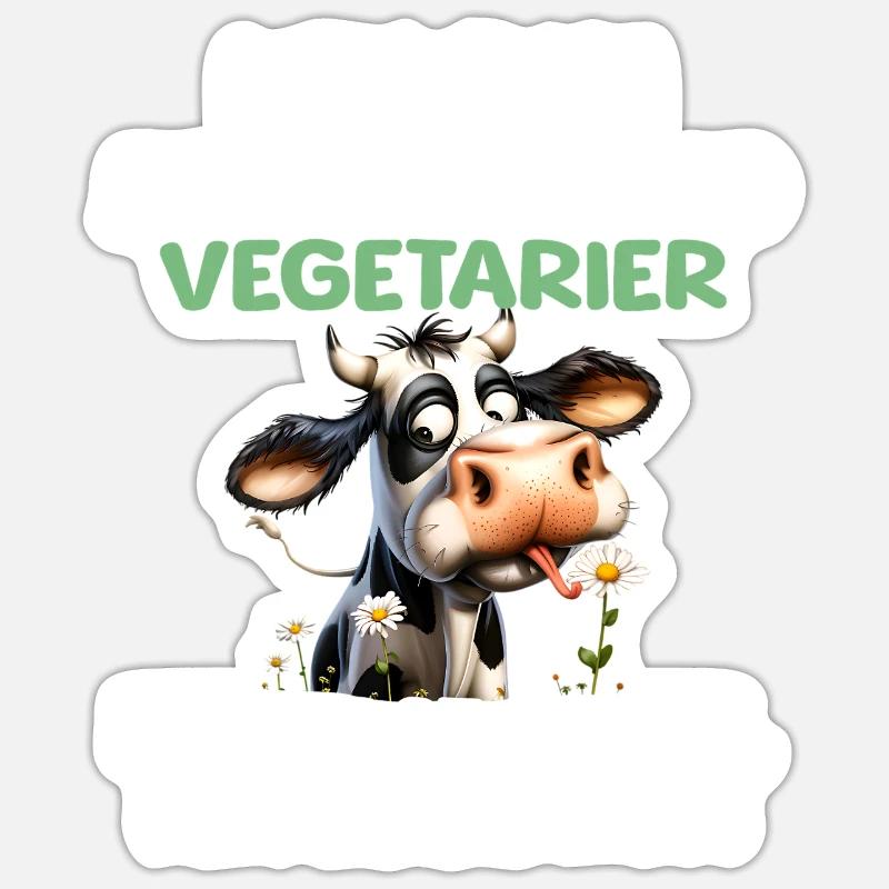 Second Hand Vegetarier - Sticker Größe S (10 x 10 cm) - Mattweiß