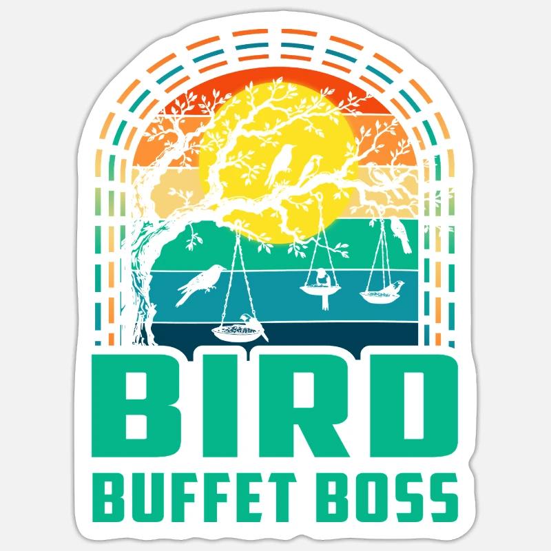 Bird Buffet - Sticker size S (10 x 10 cm) - white matte