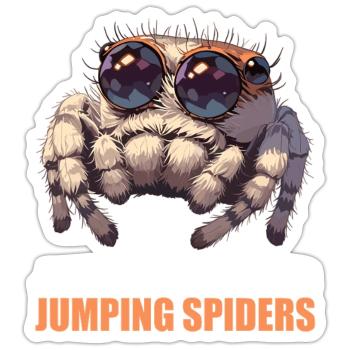 Jumping Spider Springspinnen Springspinne - Sticker Größe S (10 x 10 cm) - Mattweiß - Vorne