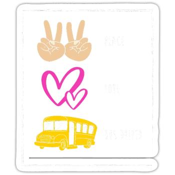 Chauffeur d’autobus scolaire Autobus scolaire - Sticker taille S (10 x 10 cm) - blanc mat - Devant