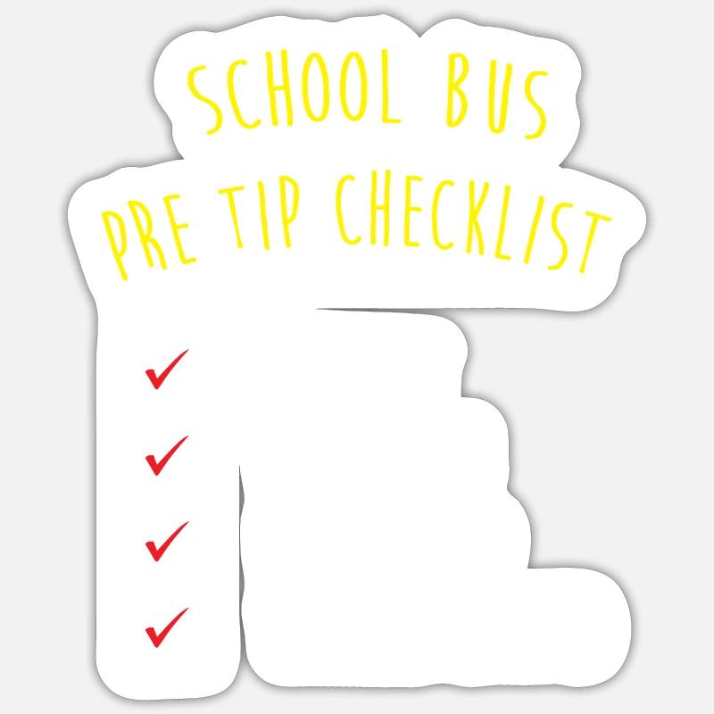 Schulbusfahrer Schulbus - Sticker Größe S (10 x 10 cm) - Mattweiß