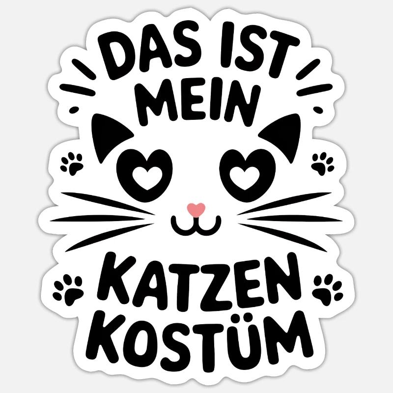 C’est mon costume de chat - Carnaval Carnaval Sticker taille S (10 x 10 cm)