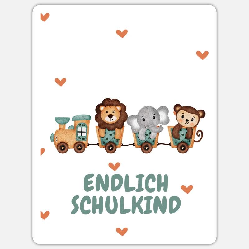 Endlich Schulkind Einschulung Mädchen Junge Sticker Größe S (10 x 10 cm)