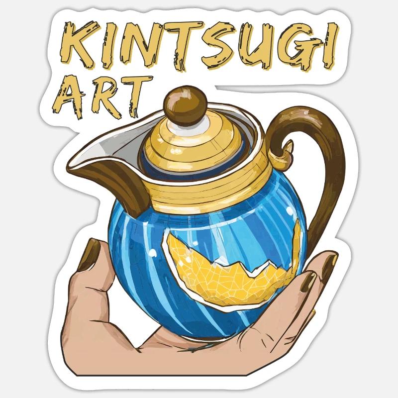 L’ART DU KINTSUGI - Sticker taille S (10 x 10 cm) - blanc mat