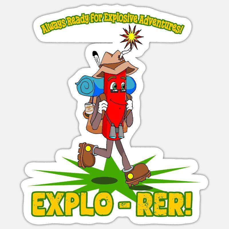 Explo-rer Funny Adventures Hiker and Excursion Sticker size S (10 x 10 cm)