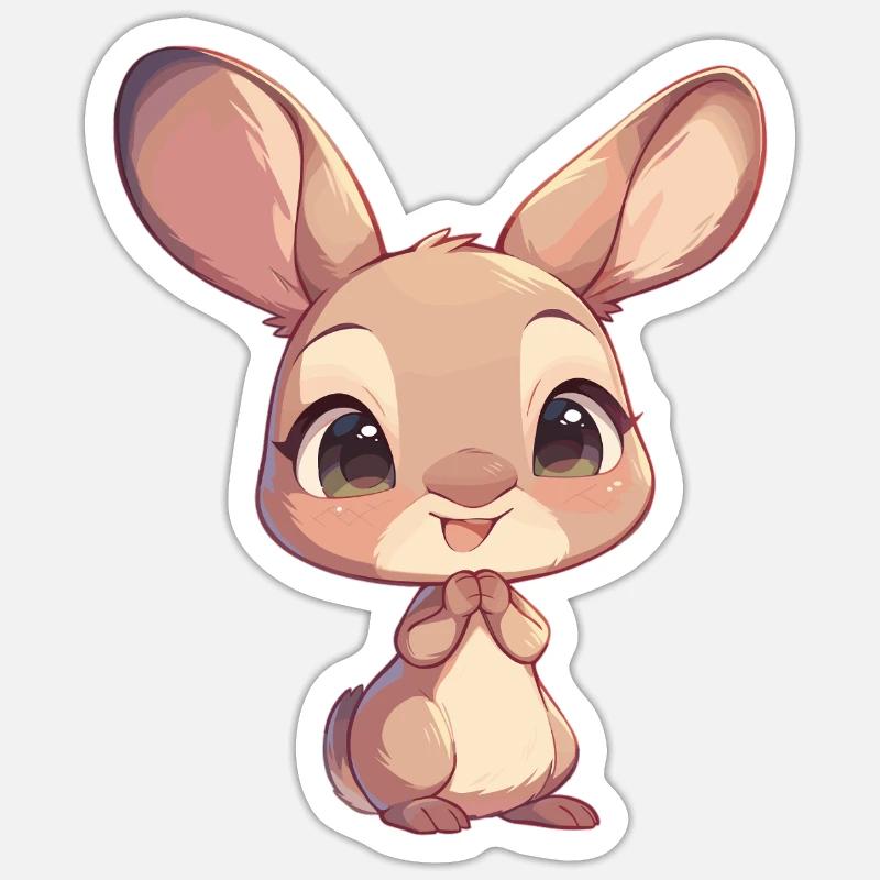 Kängurus Känguru - Sticker Größe S (10 x 10 cm) - Mattweiß