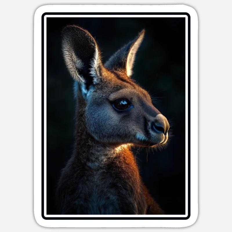 Kängurus Känguru - Sticker Größe S (10 x 10 cm) - Mattweiß
