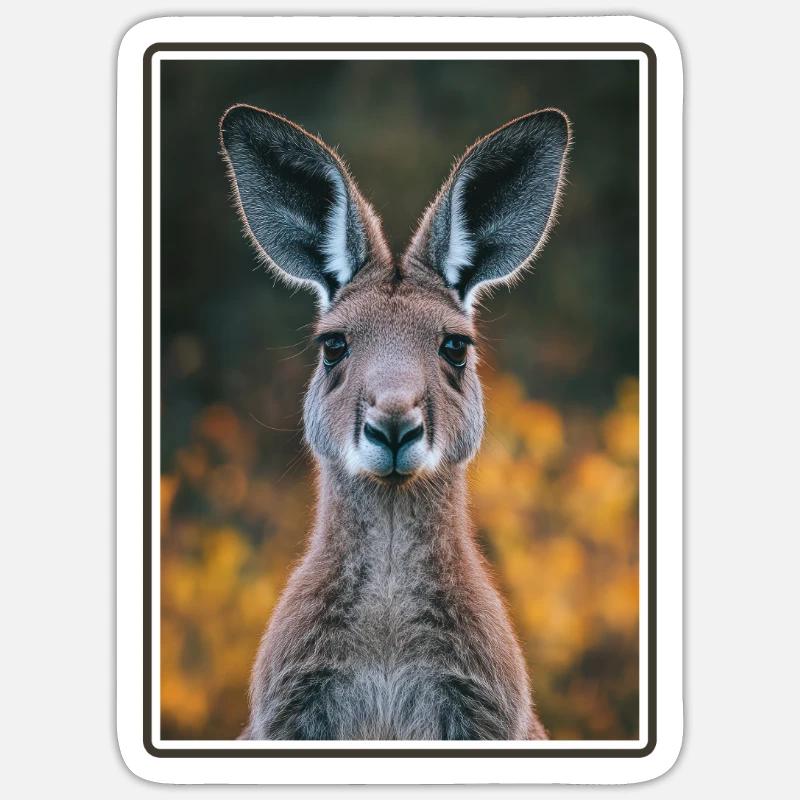 Kängurus Känguru - Sticker Größe S (10 x 10 cm) - Mattweiß