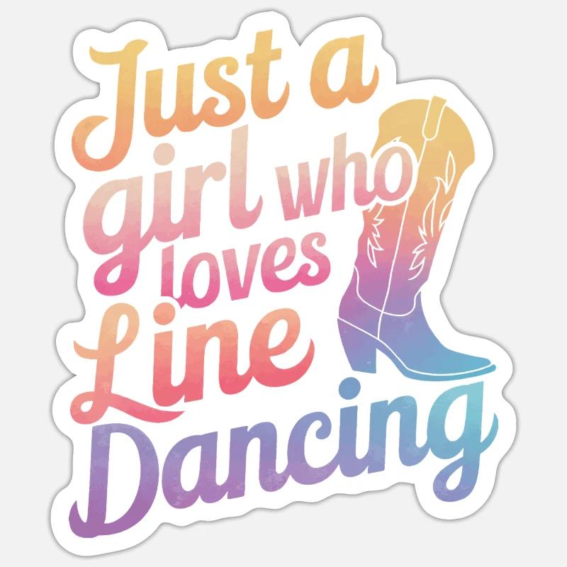 Danse en ligne Danseurs - Sticker taille S (10 x 10 cm) - blanc mat