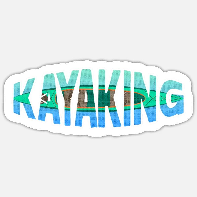 Kayaking - Sticker size S (10 x 10 cm) - white matte