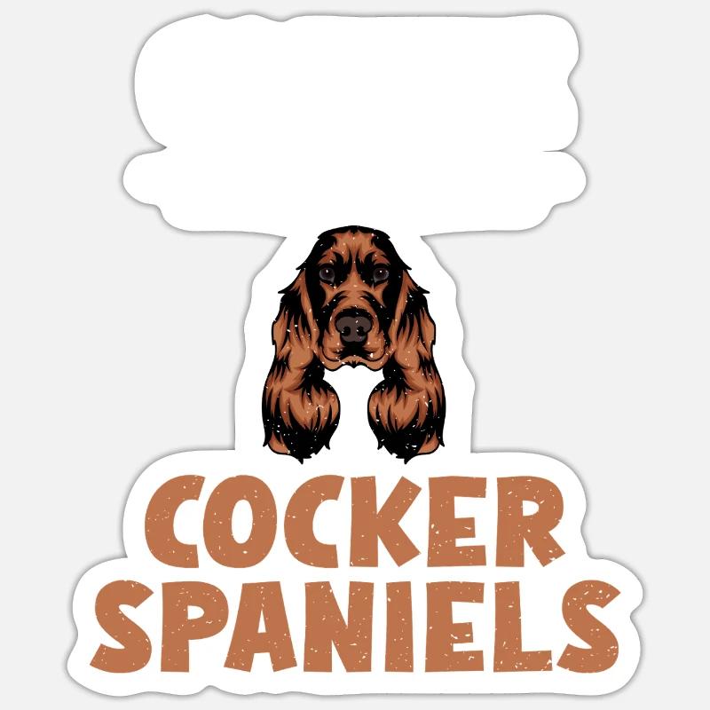 Cadeaux Cocker Spaniel - Sticker taille S (10 x 10 cm) - blanc mat