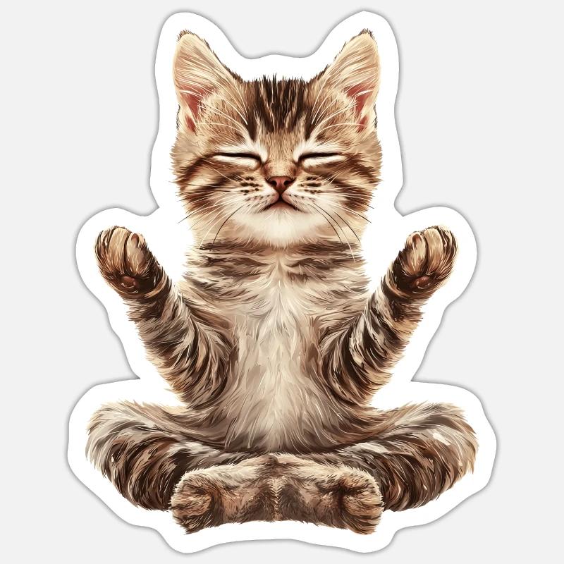 Katze - Sticker Größe S (10 x 10 cm) - Mattweiß