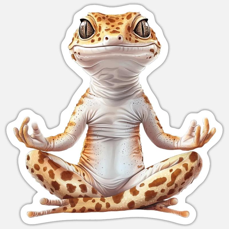 Leopardgecko - Sticker Größe S (10 x 10 cm) - Mattweiß