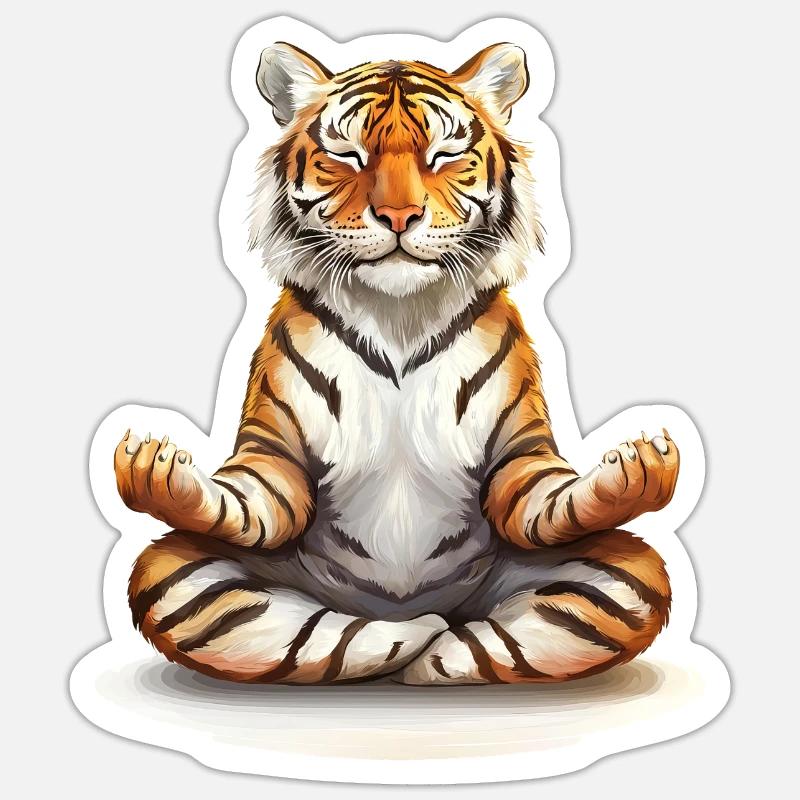 Tiger - Sticker Größe S (10 x 10 cm) - Mattweiß