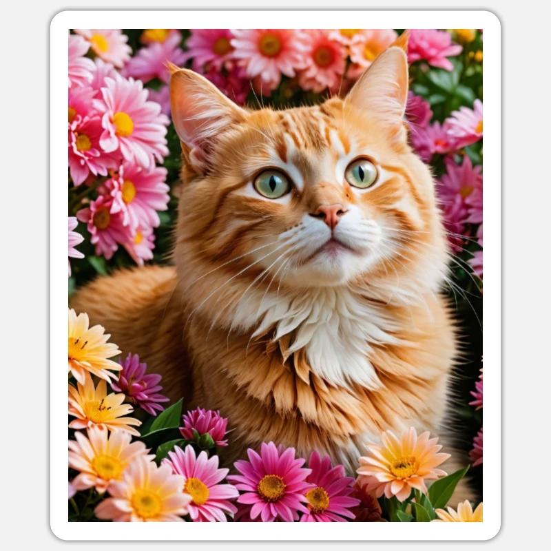 Cat - Sticker Größe S (10 x 10 cm) - Mattweiß