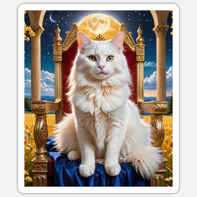 Cat - Sticker Größe S (10 x 10 cm) - Mattweiß