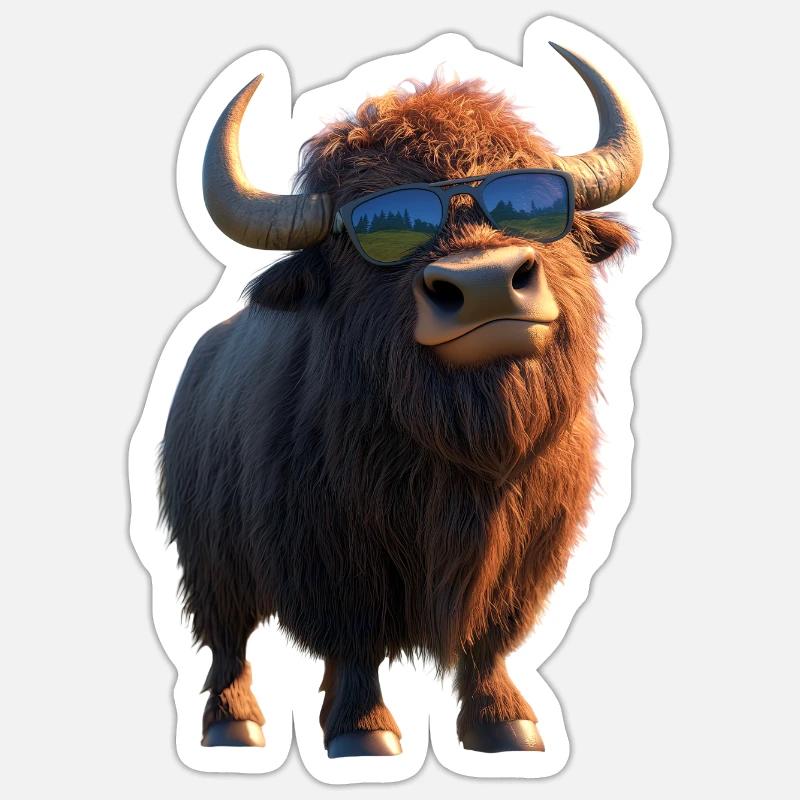 Bison, Bison, Wild Cattle, Buffalo, American Bison Sticker size S (10 x 10 cm)