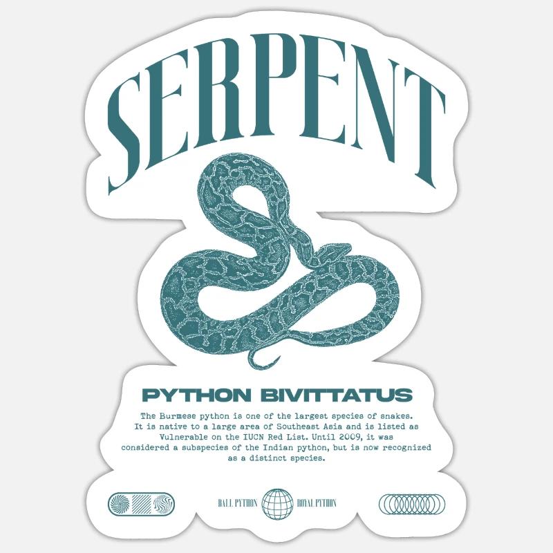 Python Birman Moderne Reptile Keeper Streetwear Sticker taille S (10 x 10 cm)