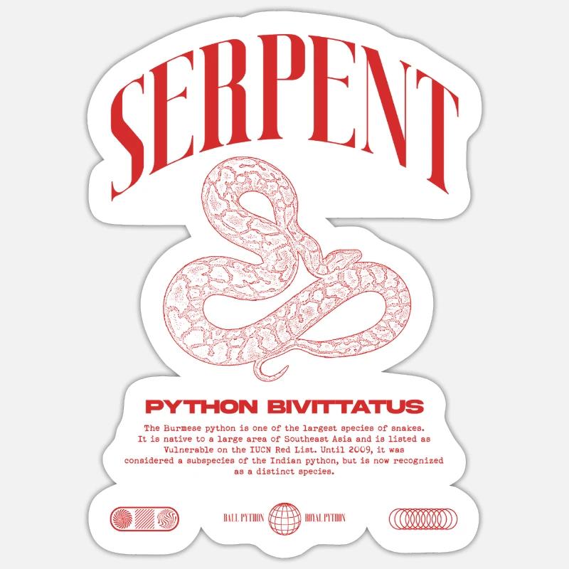 Python Birman Moderne Reptile Keeper Streetwear Sticker taille S (10 x 10 cm)