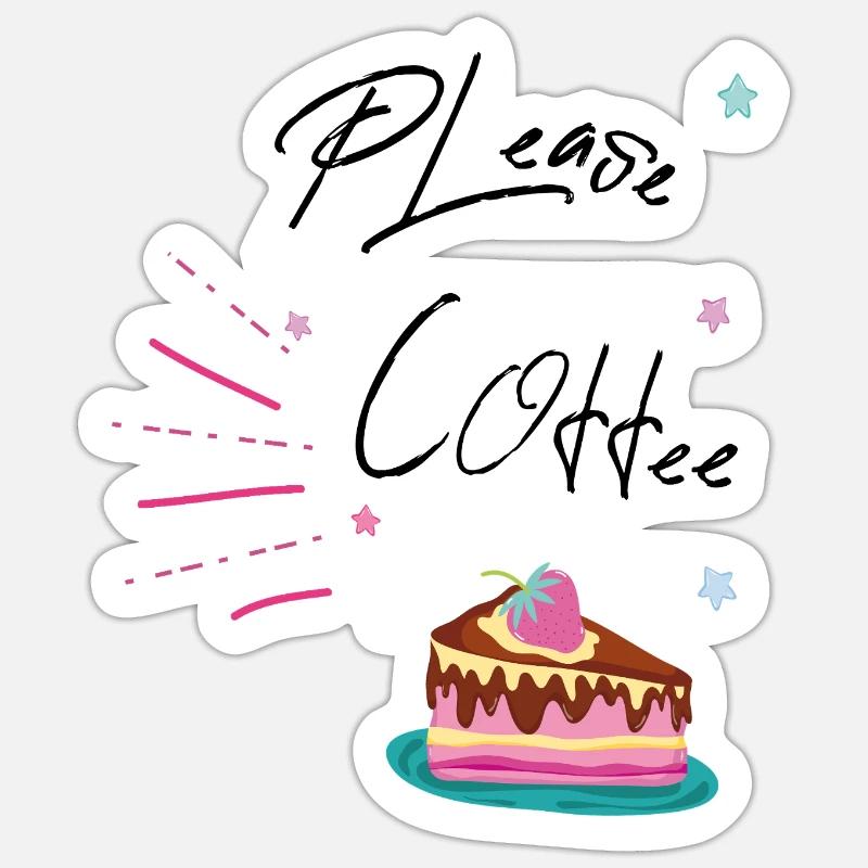 s’il vous plaît café - Sticker taille S (10 x 10 cm) - blanc mat