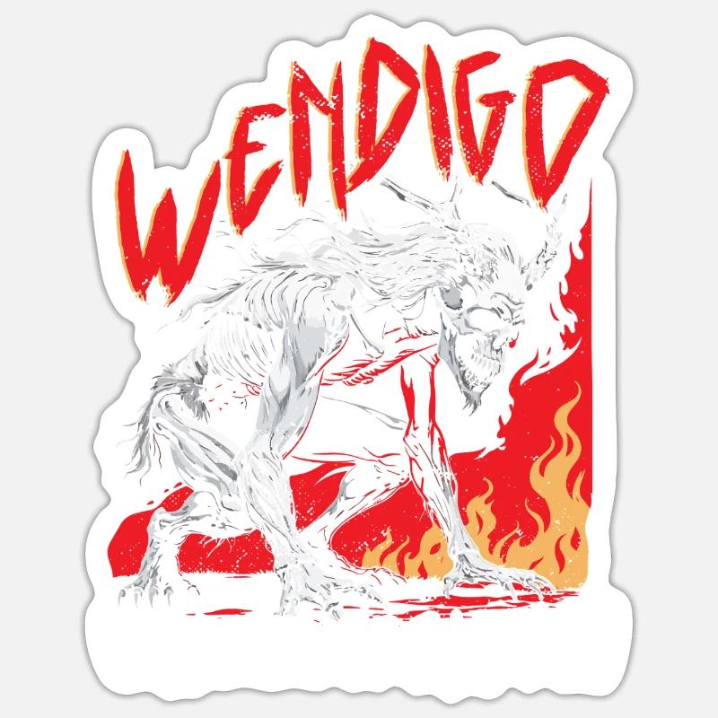 Wendigo Kryptide Cryptid - Sticker size S (10 x 10 cm) - white matte