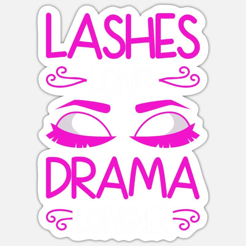 Cils longs, drame plus long Sticker taille S (10 x 10 cm)
