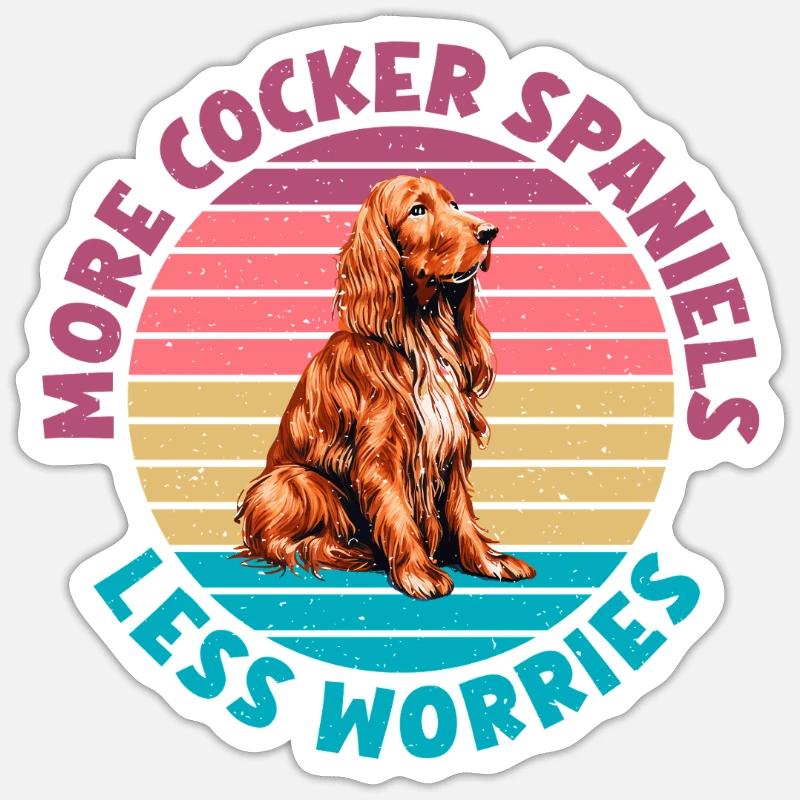Cadeaux Cocker Spaniel - Sticker taille S (10 x 10 cm) - blanc mat