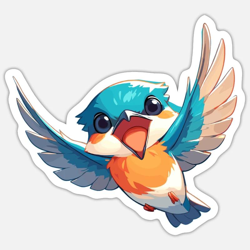 Eisvögel Eisvogel - Sticker Größe S (10 x 10 cm) - Mattweiß
