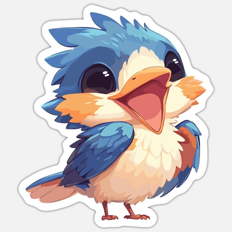 Eisvögel Eisvogel - Sticker Größe S (10 x 10 cm) - Mattweiß