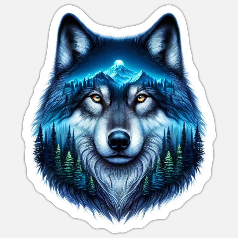 Wolf - Sticker size S (10 x 10 cm) - white matte