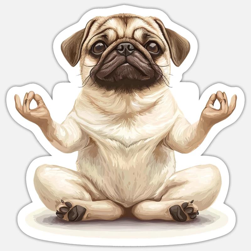 Mops Sticker Größe S (10 x 10 cm)