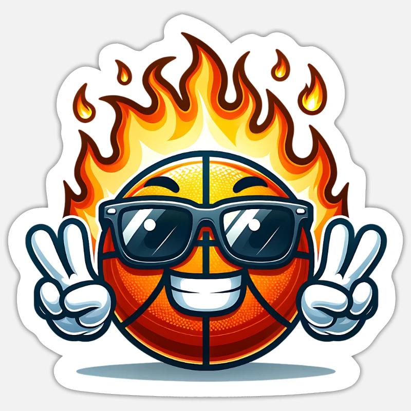 Basket-ball Joueurs de basket-ball - Sticker taille S (10 x 10 cm) - blanc mat