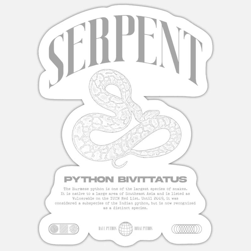 Python Birman Moderne Reptile Keeper Streetwear Sticker taille S (10 x 10 cm)