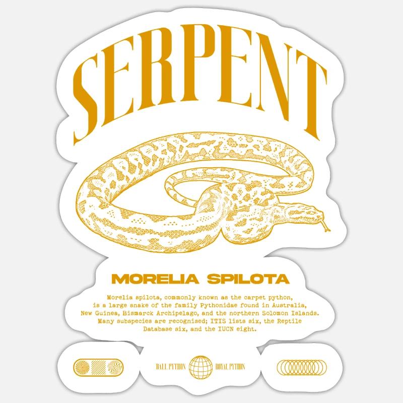 Carpet Python Modern Reptile Keeper Streetwear Sticker size S (10 x 10 cm)