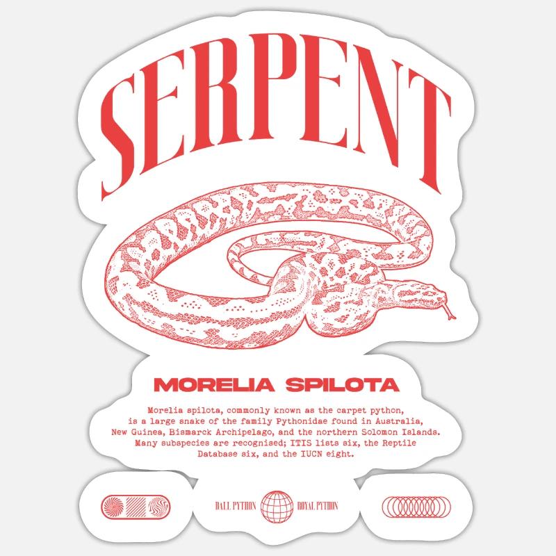 Carpet Python Modern Reptile Keeper Streetwear Sticker size S (10 x 10 cm)