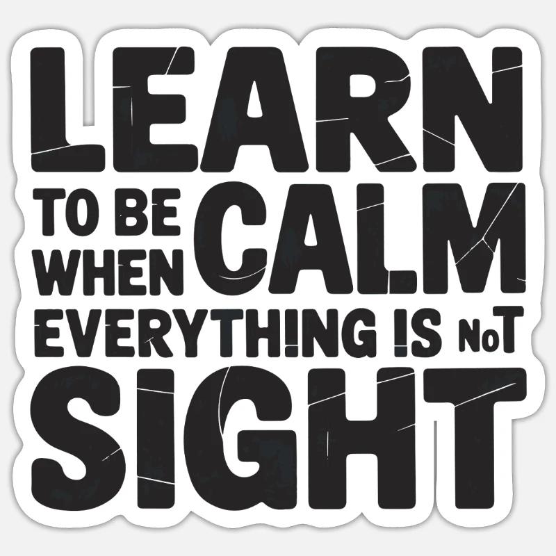 COOL TSHIRT, LEARN CALM - Sticker size S (10 x 10 cm) - white matte