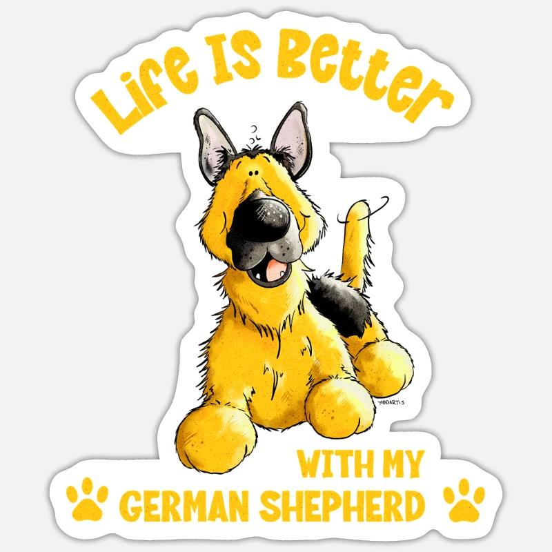 German Shepherd Saying - Sticker size S (10 x 10 cm) - white matte