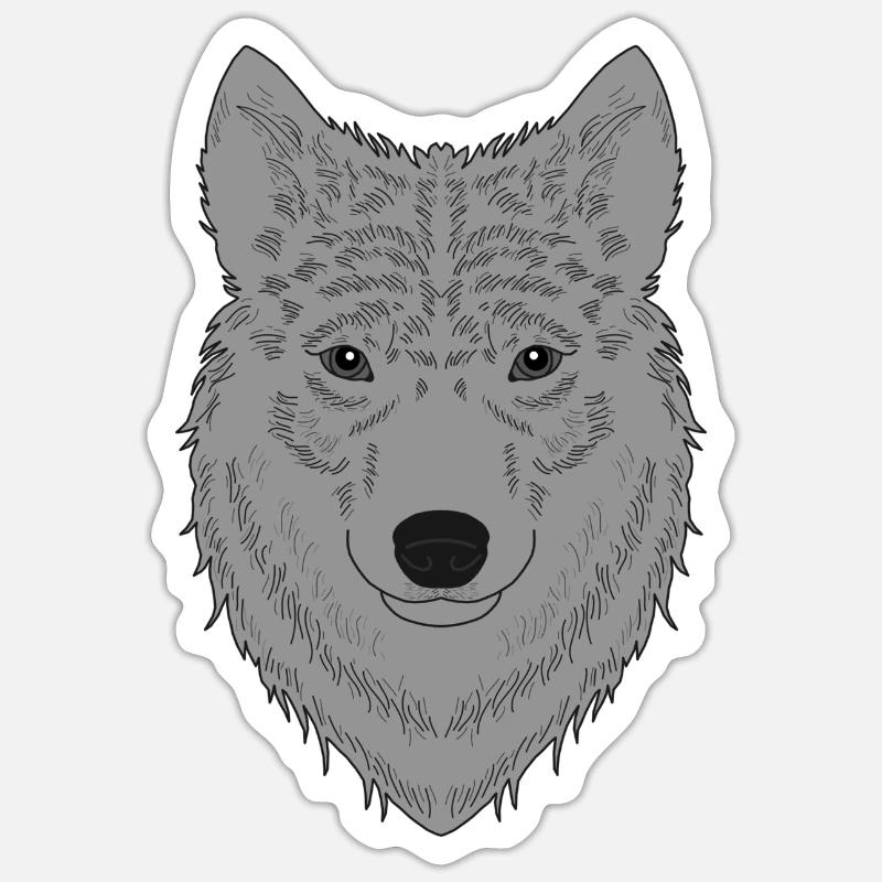 Conception graphique de visage de chien Sticker taille S (10 x 10 cm)