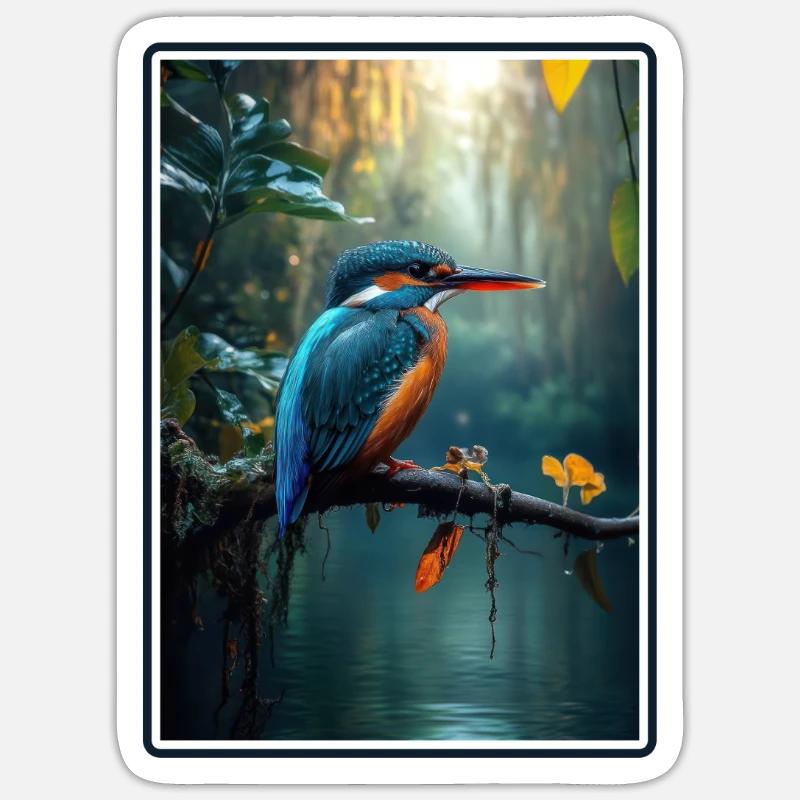 Eisvögel Eisvogel - Sticker Größe S (10 x 10 cm) - Mattweiß