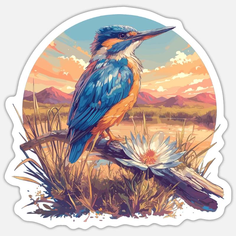 Kingfishers Kingfisher - Sticker size S (10 x 10 cm) - white matte