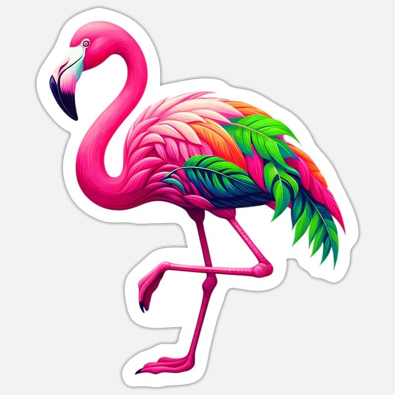 Flamingo - Sticker size S (10 x 10 cm) - white matte