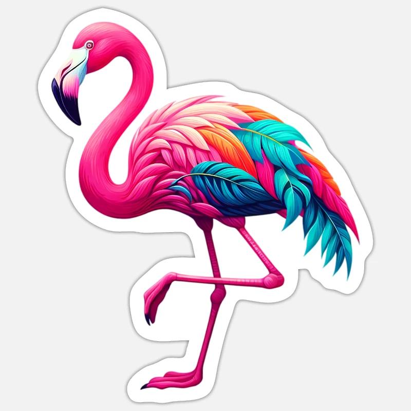 Flamingo - Sticker size S (10 x 10 cm) - white matte